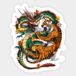 Japanese Dragon Tiger Sticker